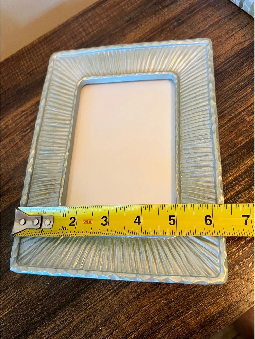 Lot of 3  PAPYRUS metallic seafoam blue and ivory Picture frames